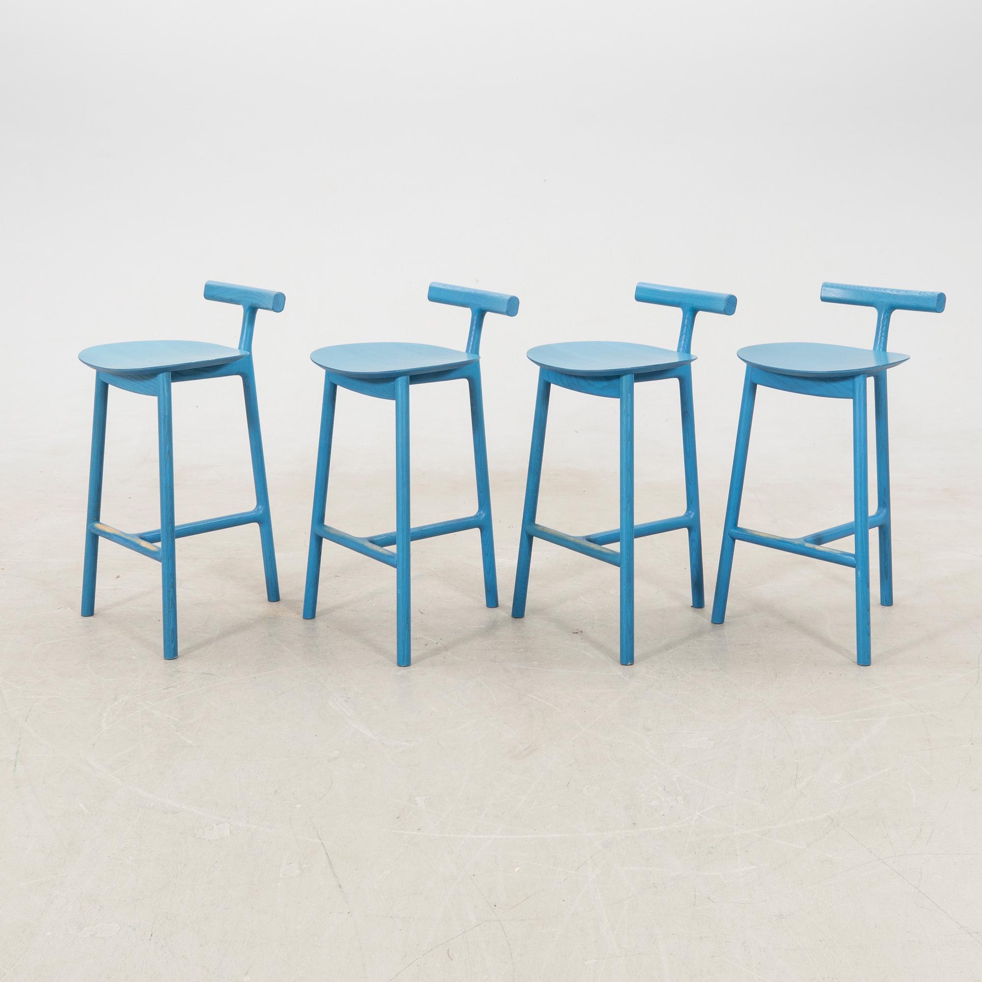 Sam Hecht & Kim Colin bar stools 4 pcs "Radice" for Mattiazzi Italy 21st century.