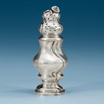 985. A Baltic 18th century silver sugar-caster, makers mark of Jacob Johann Öhrmann (1775-1816), Reval.