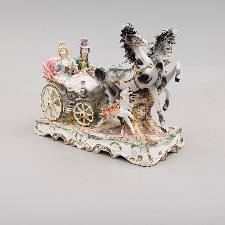 PRAKTFIGURIN, flintgods, Capodimonte, Italien, 1900-tal.