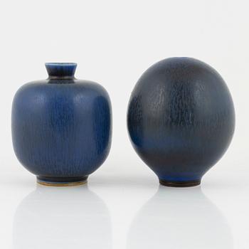 Berndt Friberg, vases, 2 pieces. Gustavsbergs studio.