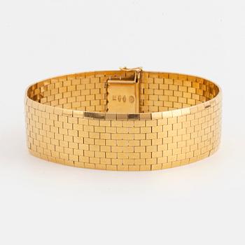 ARMBAND, 18K guld korridormatta, importstämplad.