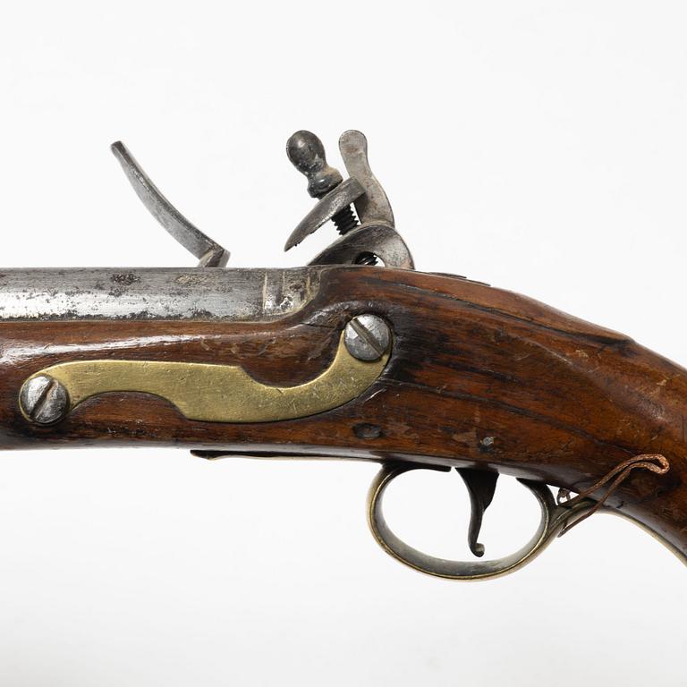 Flinlåspistol, brittisk, 1800-talets början,.