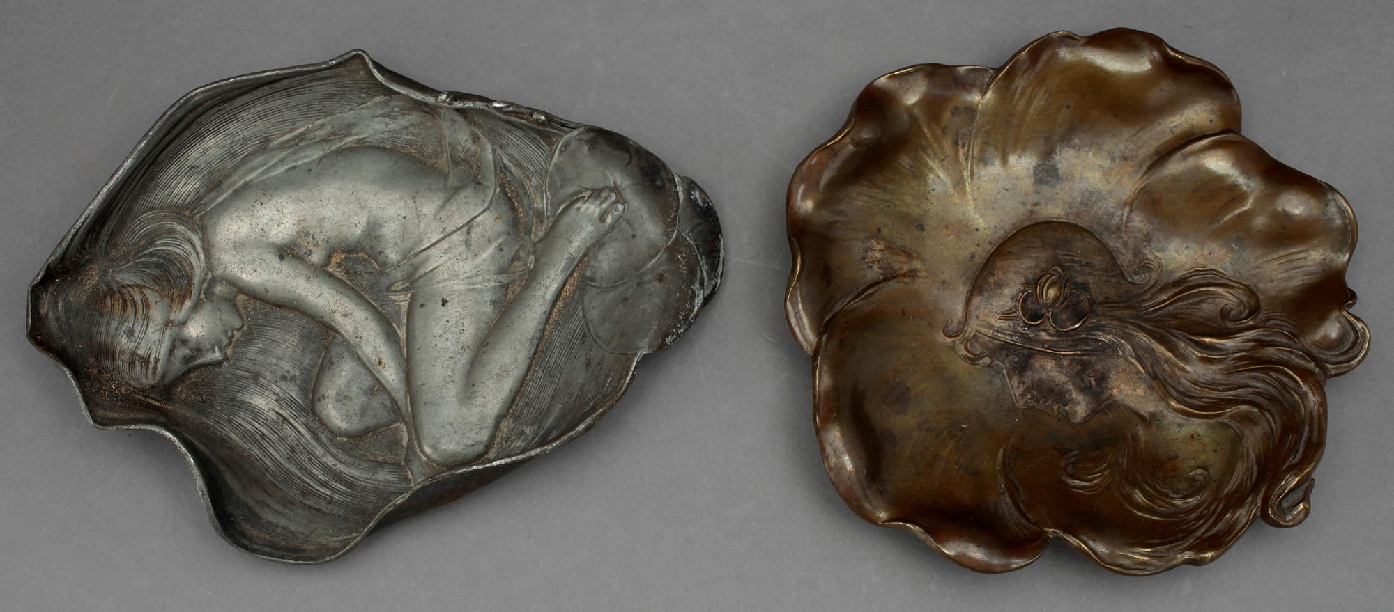 FAT, 6 stycken, brons och vitmetall, jugend, 1900-talets början.