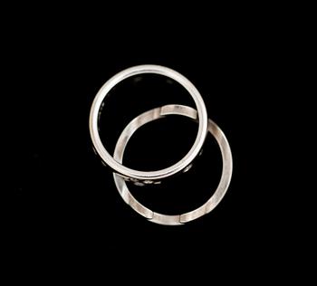 RING, 18 K vitguld med briljantslipade diamanter, "Fusion", Georg Jensen, Danmark. Vikt ca 10,5 g.