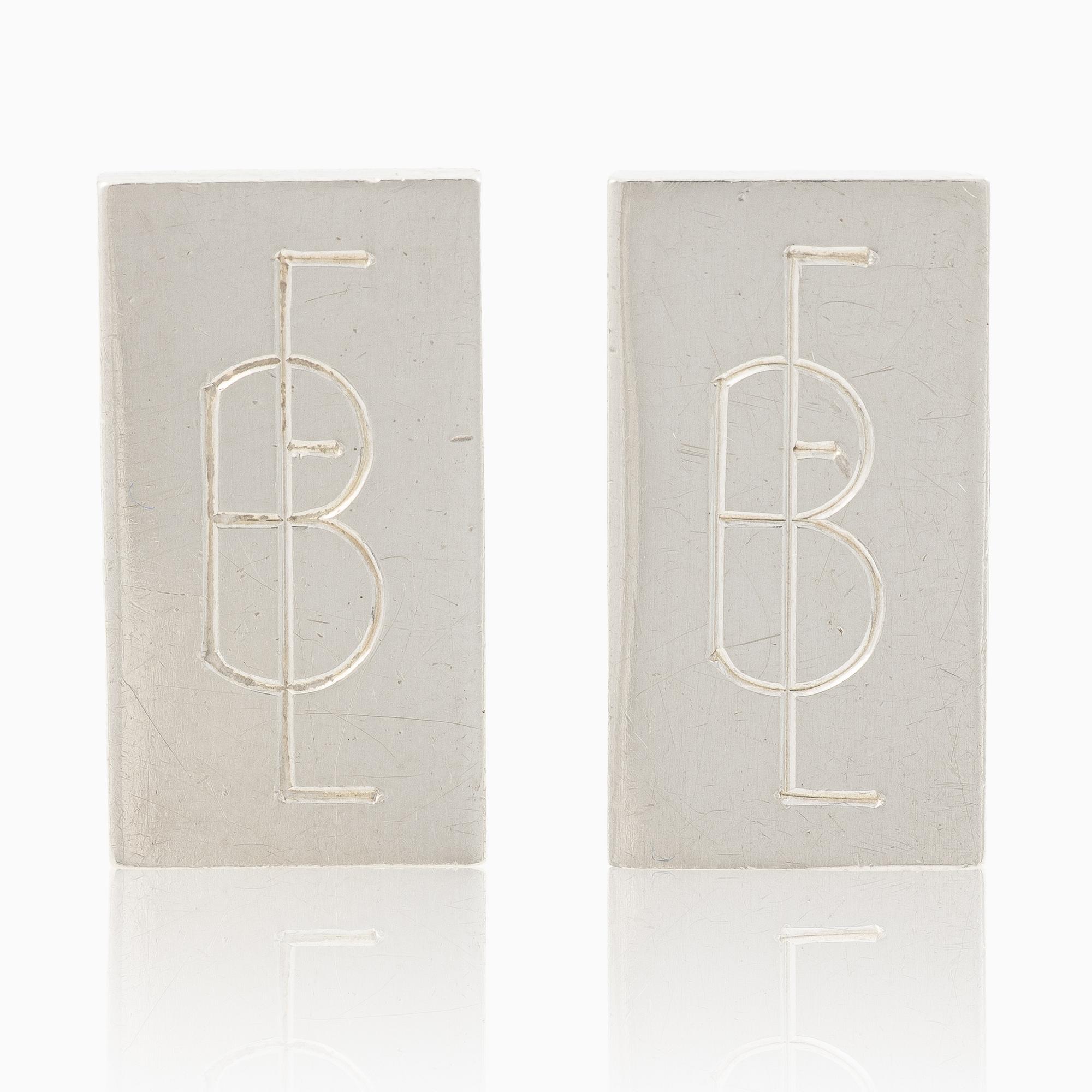 Wiwen Nilsson, A pair of cufflinks with monogram engraving, Lund, 1961.