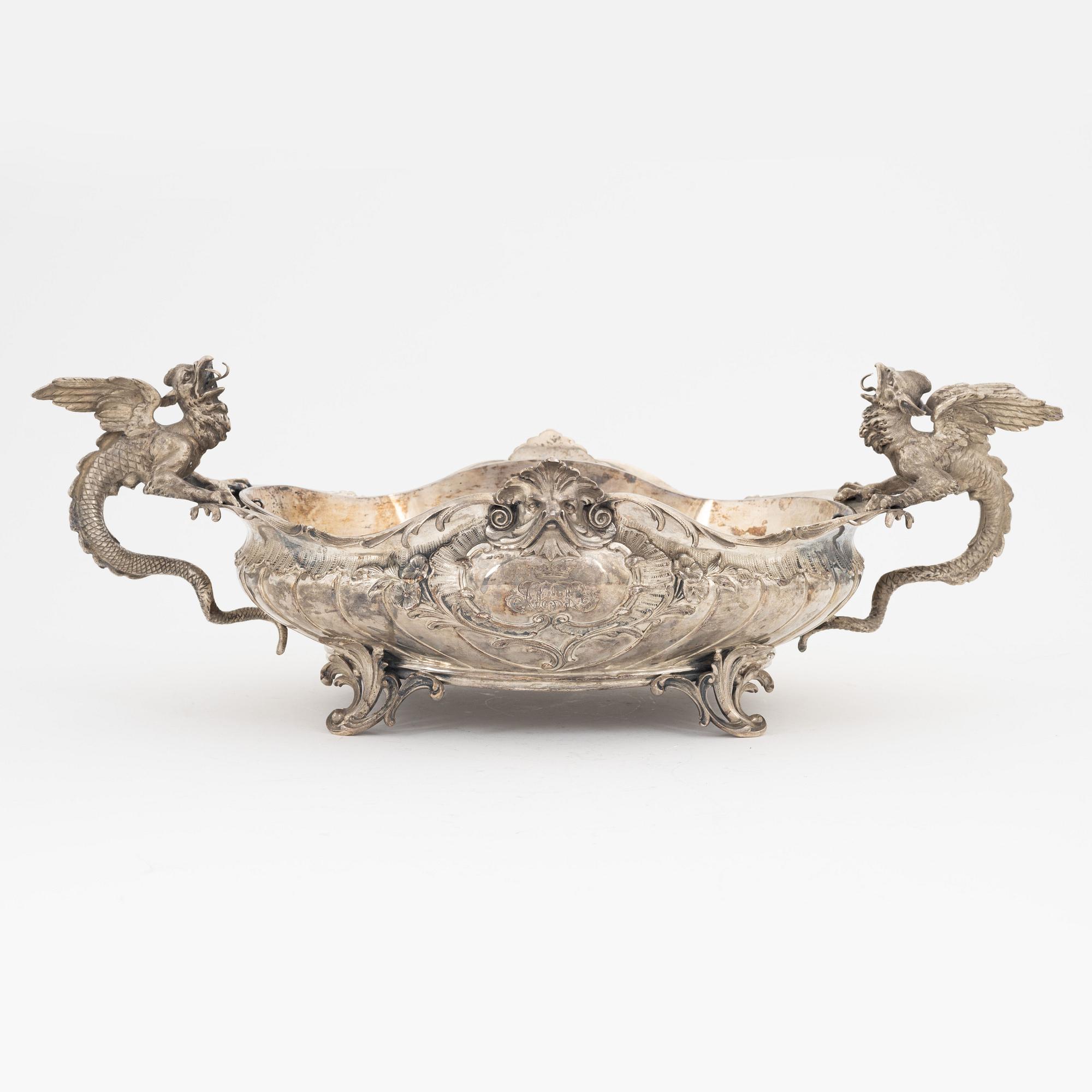 Jardiniere, silver, Gebrüder Deyhle, Schwäbisch Gmünd, Tyskland omkring 1889.