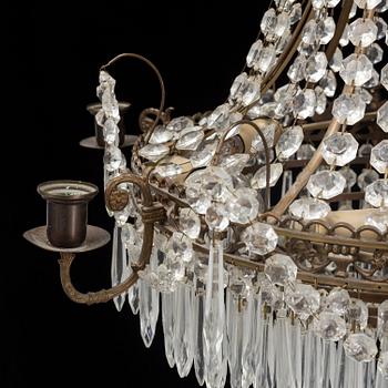 An Empire style chandelier, mid 20th century.