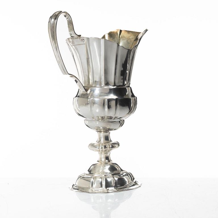 A Berlin silver pitcher, marks of Johann Gottlieb I. Matthes, 1740's.