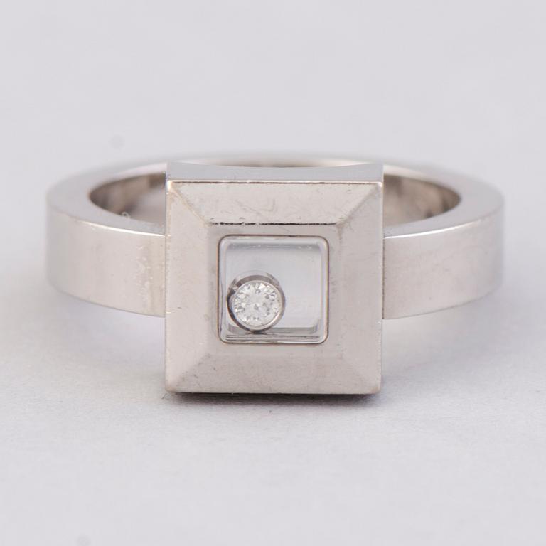 SORMUS, Chopard, "Happy diamonds square", briljanttihiottu timantti, 18K valkokultaa.