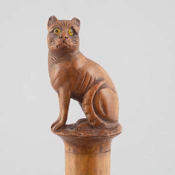 A carved wooden letter opener in the manner of Sophia Isberg, 19th century.