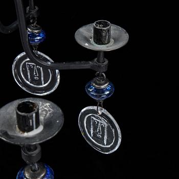 Erik Höglund, chandelier, glass and iron, second half of the 20th century.