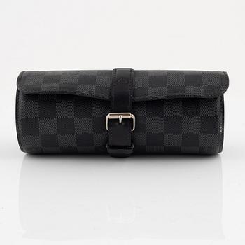 Louis Vuitton, a Damier Graphite watch case, 2013.