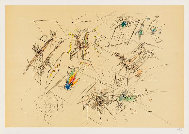 Roberto Matta folder with five lithographs in color signed and numbered 21/100.