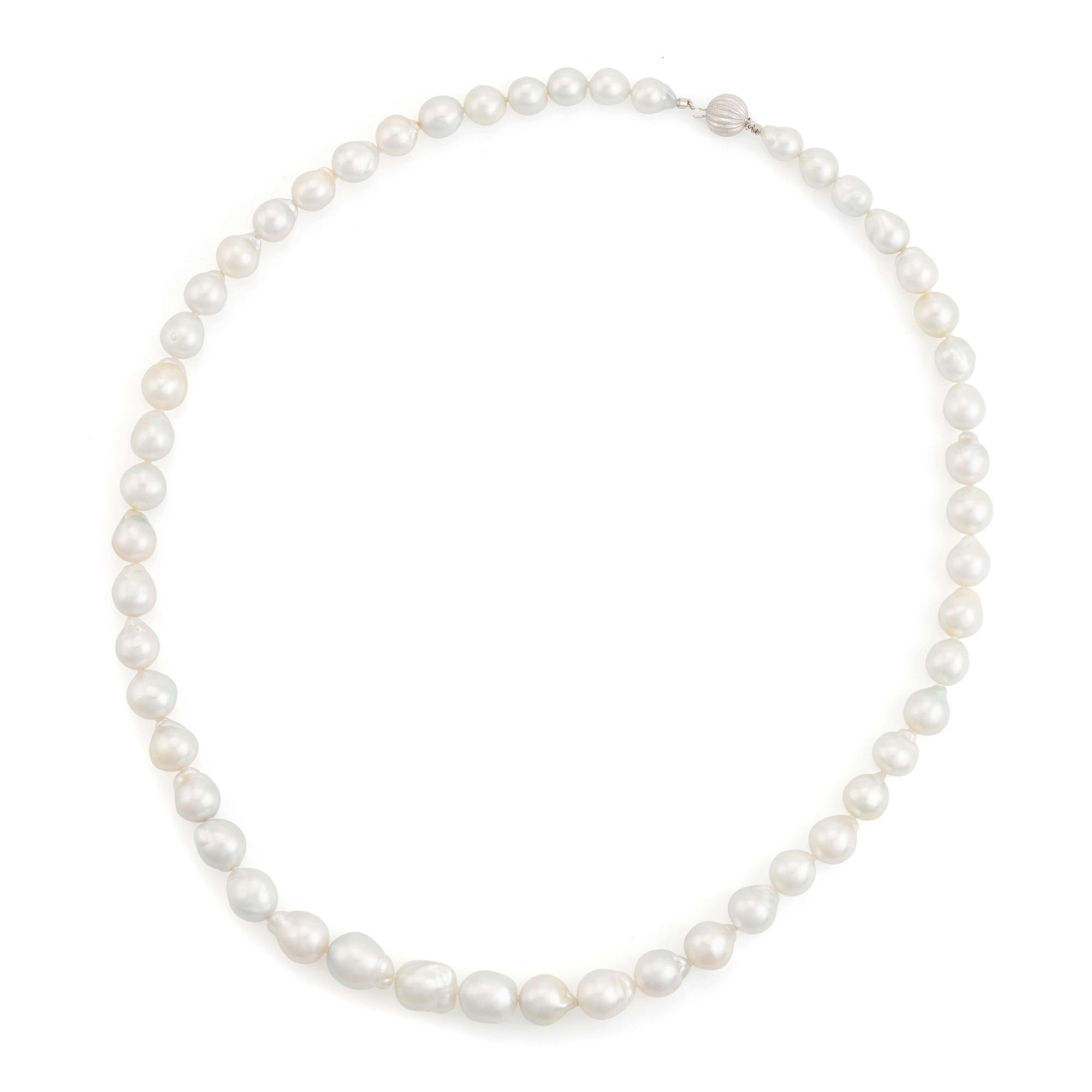 A cultured South Sea pearl necklace.
