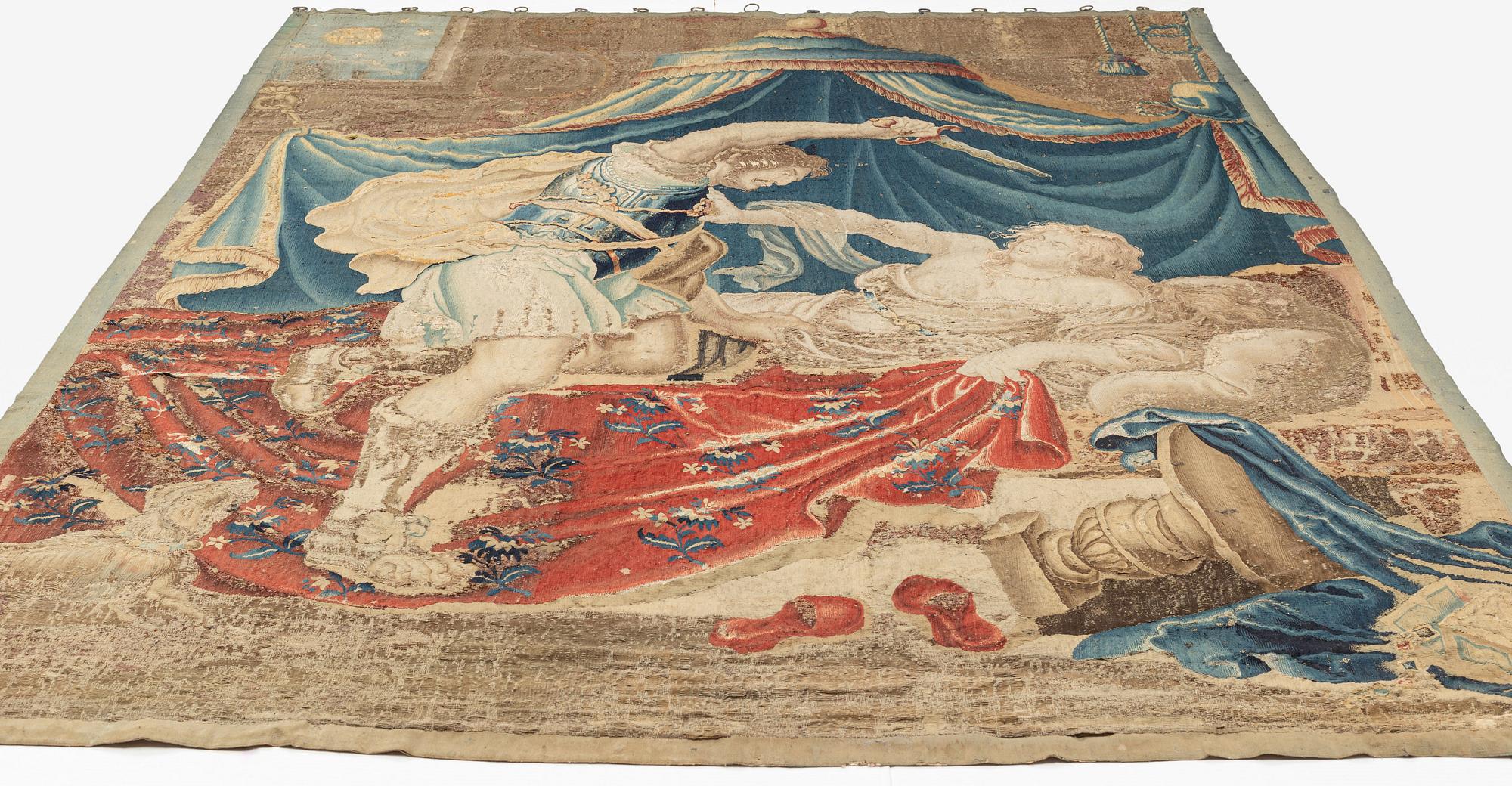 A tapestry, "The death of Messalina", c. 312 x 220 cm, France/Flanders, 17th century.