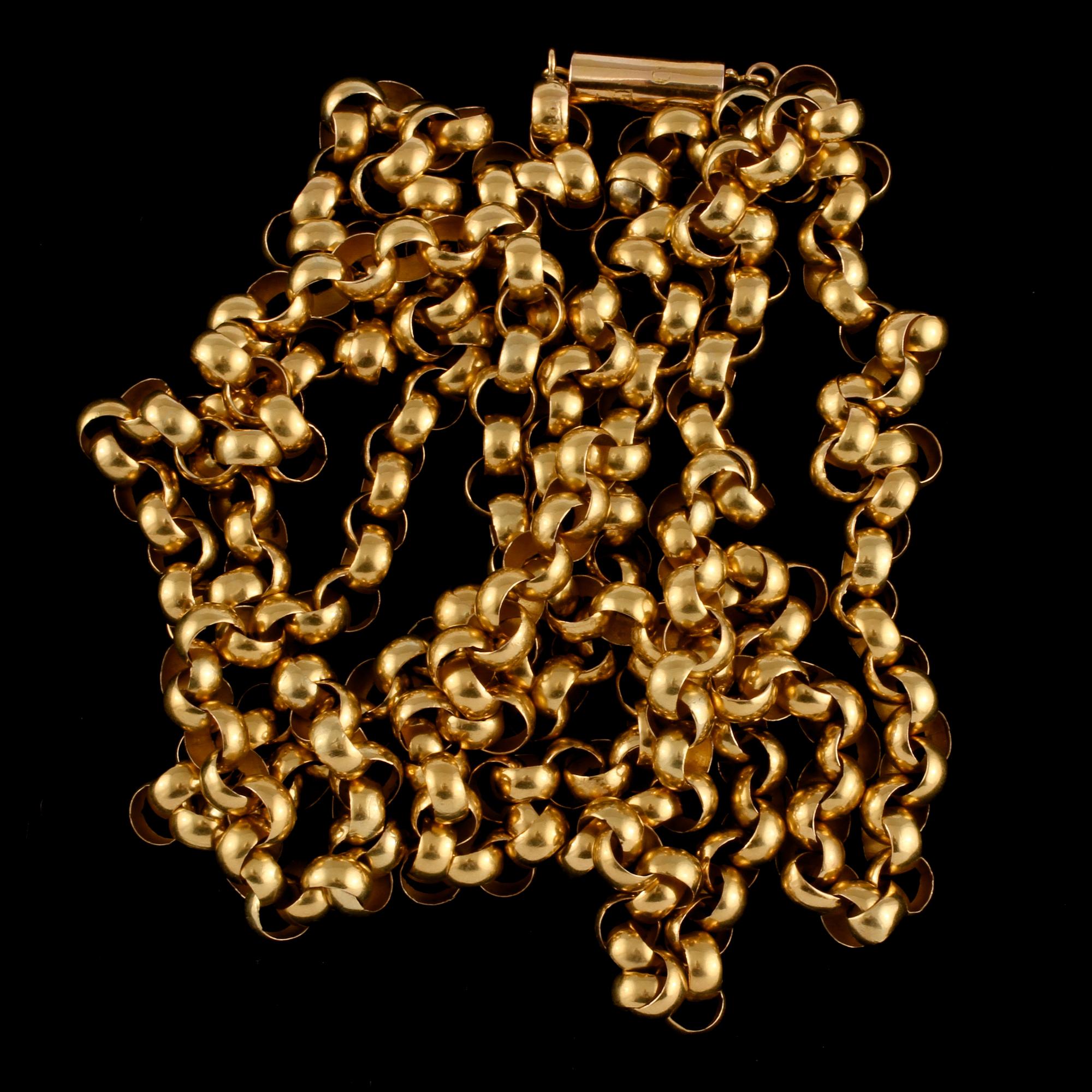HALSLÄNK, 18k guld, troligtvis Stockholm, 1845. Vikt 42 g.