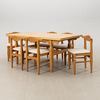 Henning Kjærnulf, dining group 7 dlr EG furniture Denmark 1960s.
