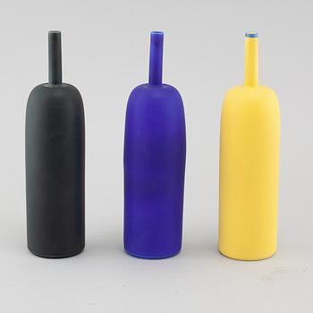 Three unsiged test model porcelain vases by Inger Persson.