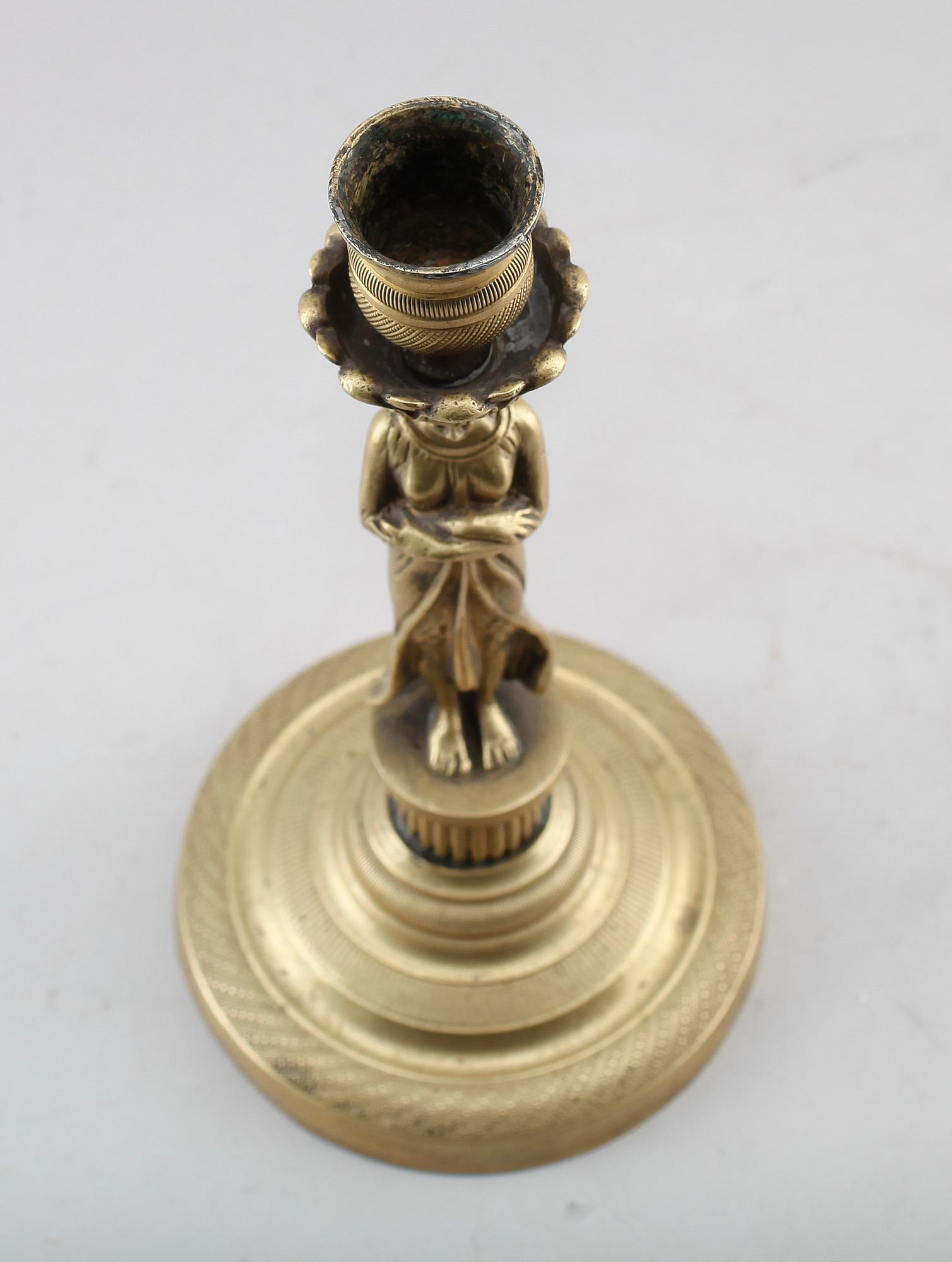 LJUSSTAKE, brons, sengustaviansk, sent 1700-tal.