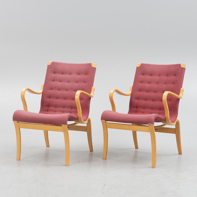 Bruno Mathsson, a pair of 'Mina' easy chairs, Bruno Mathsson International, Värnamo.