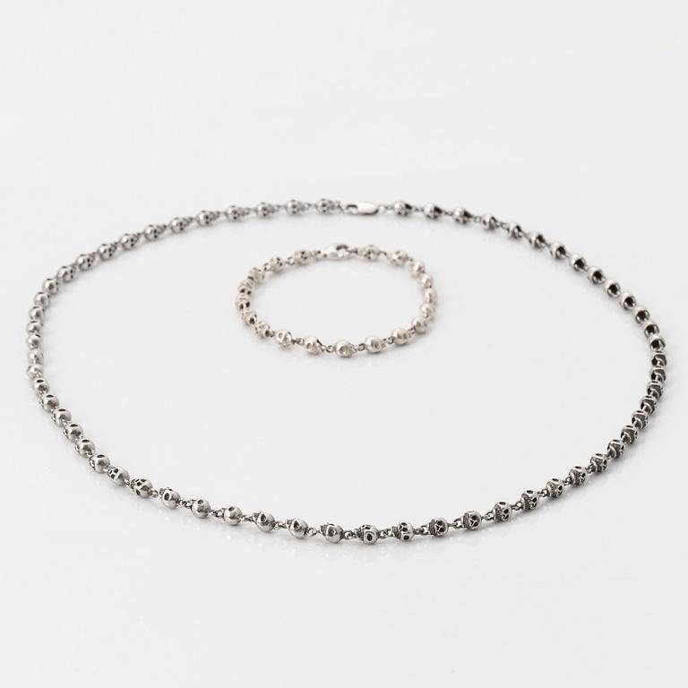 Bracelet and necklace, sterling silver, Jade Jagger, Garrard & co.