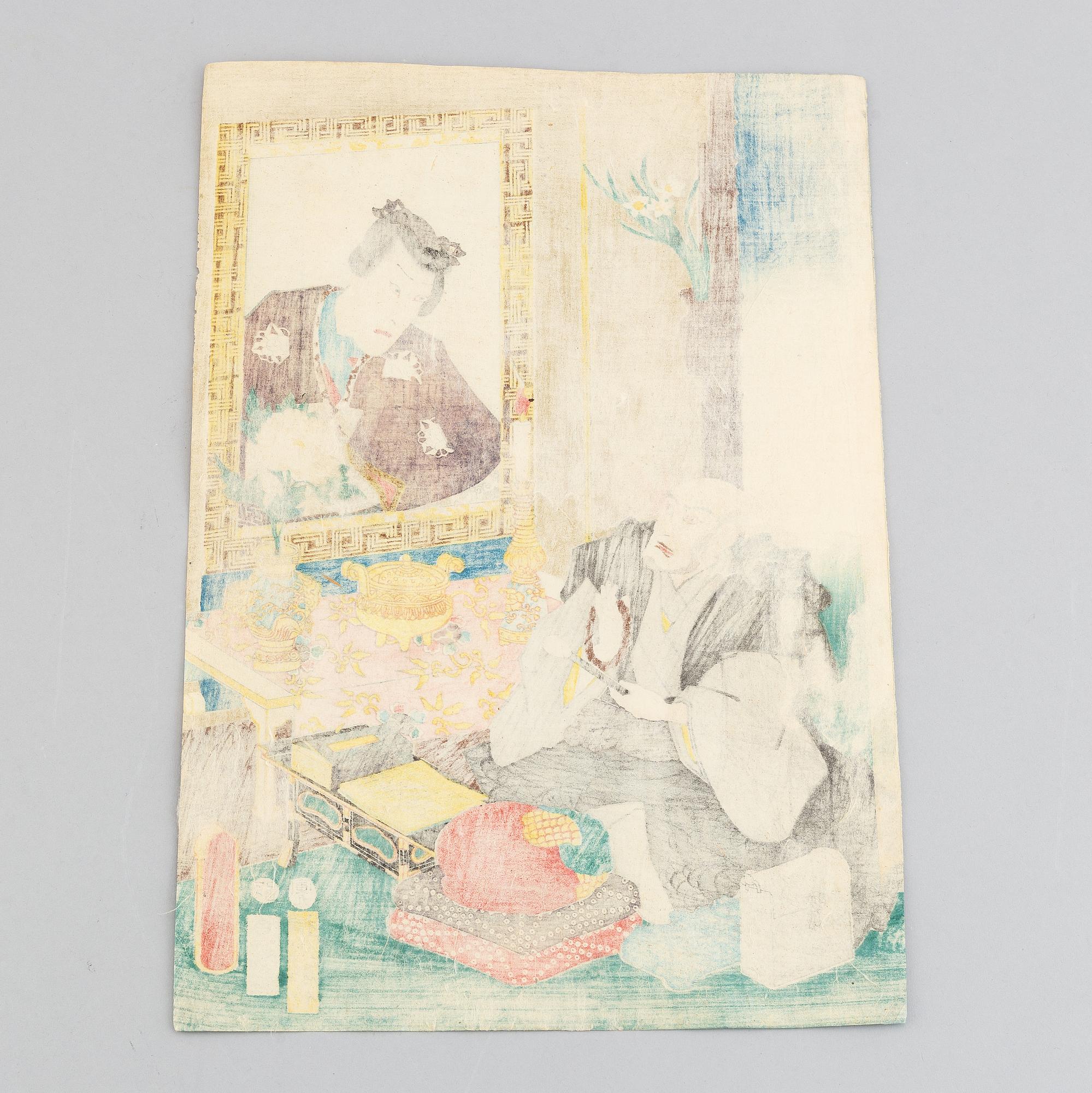 Utagawa Kunisada, färgträsnitt, Japan, 1800-tal.