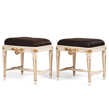 68. A pair of Gustavian stools by J E Höglander.