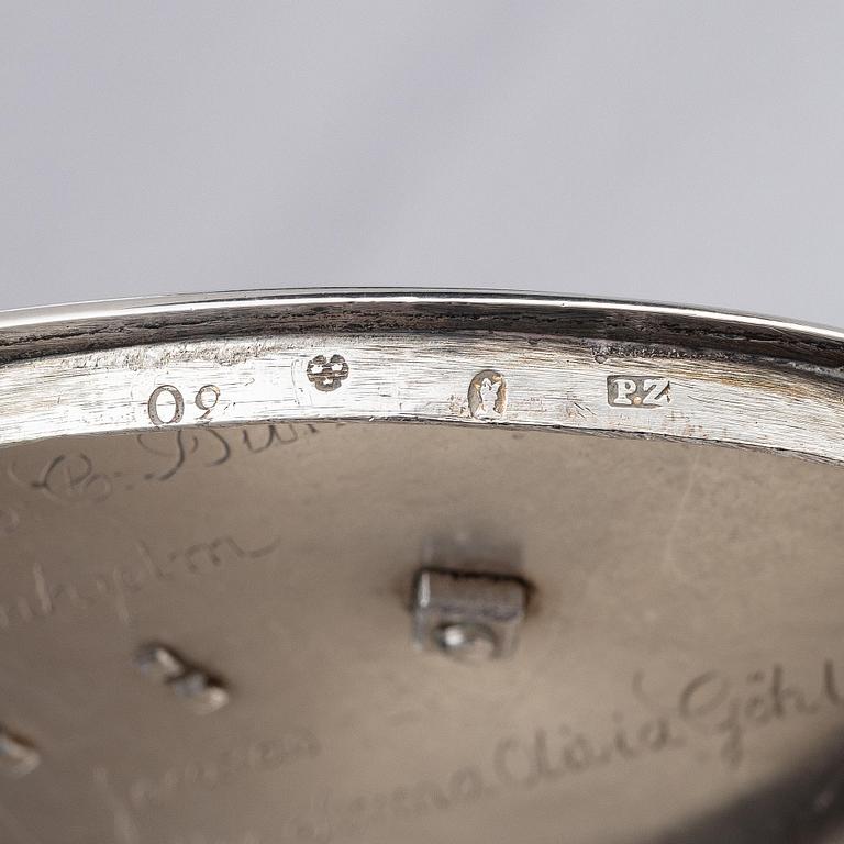 A Swedish 18th century Gustavian silver sugar-casket, mark of Pehr Zethelius, Stockholm 1796.
