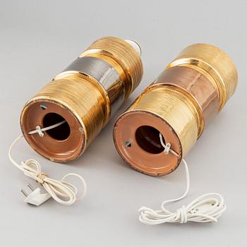 Two earthenware table lights Bitossi, Italy, 1960's-70's.