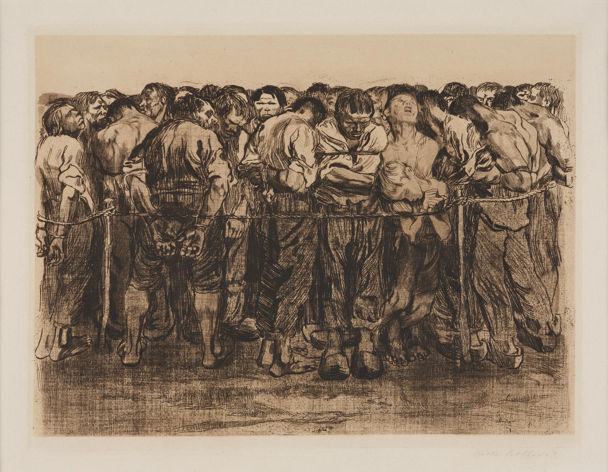 Käthe Kollwitz, "Die Gefangene" ur: Bauernkrieg (Peasant's War).