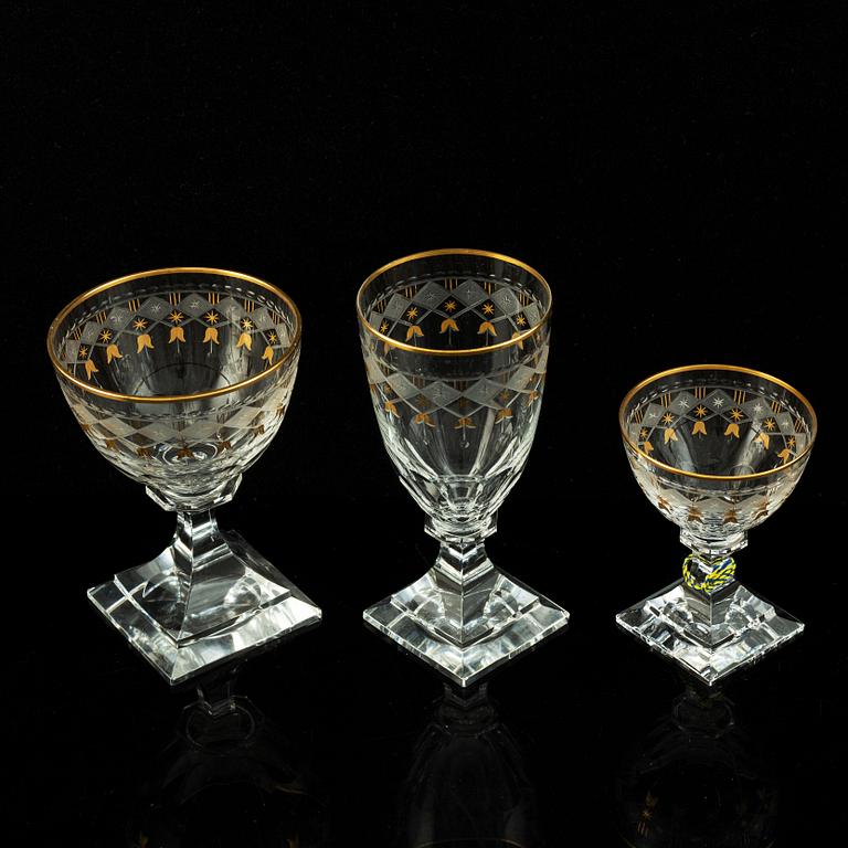 A Kosta Junior glass service, 20th Century. (36 pieces).