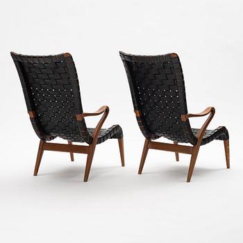 Axel Larsson, a pair of armchairs, Svenska Möbelfabrikerna Bodafors, Sweden, 1940s.