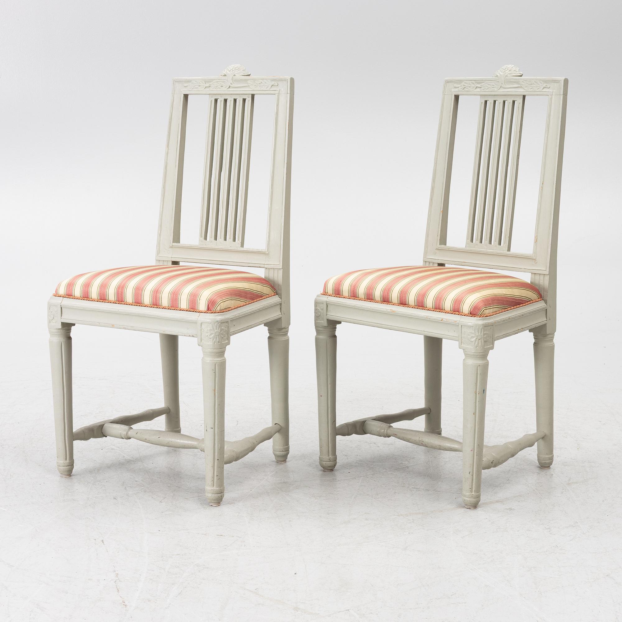 Chairs, a pair, Gustavian, Lindome, circa 1800.