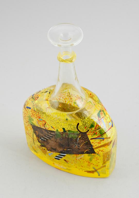 FLASKA, glas, Bertil Vallien, Kosta Boda, signerad.
