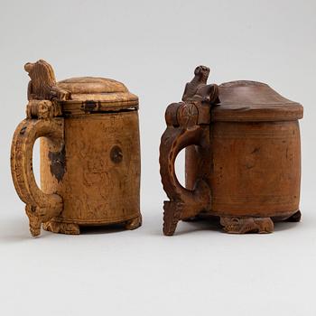 DRYCKESKANNOR, 2 st, Norge, 1700-tal.