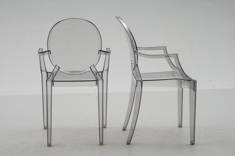KARMSTOLAR, ett par, "Louis Ghost", Philippe Starck för Kartell.