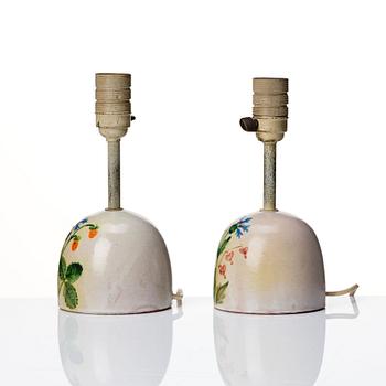 Hans Bergström, a pair of table lamps, ateljé Lyktan, Sweden 1930-40s.