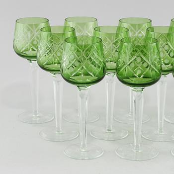 VITVINSGLAS, 12 st, glas, omkring 1900-talets andra hälft.