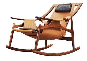 19. A palisander rocking chair attributed to Liceu de Artes, Brasil 1960's.