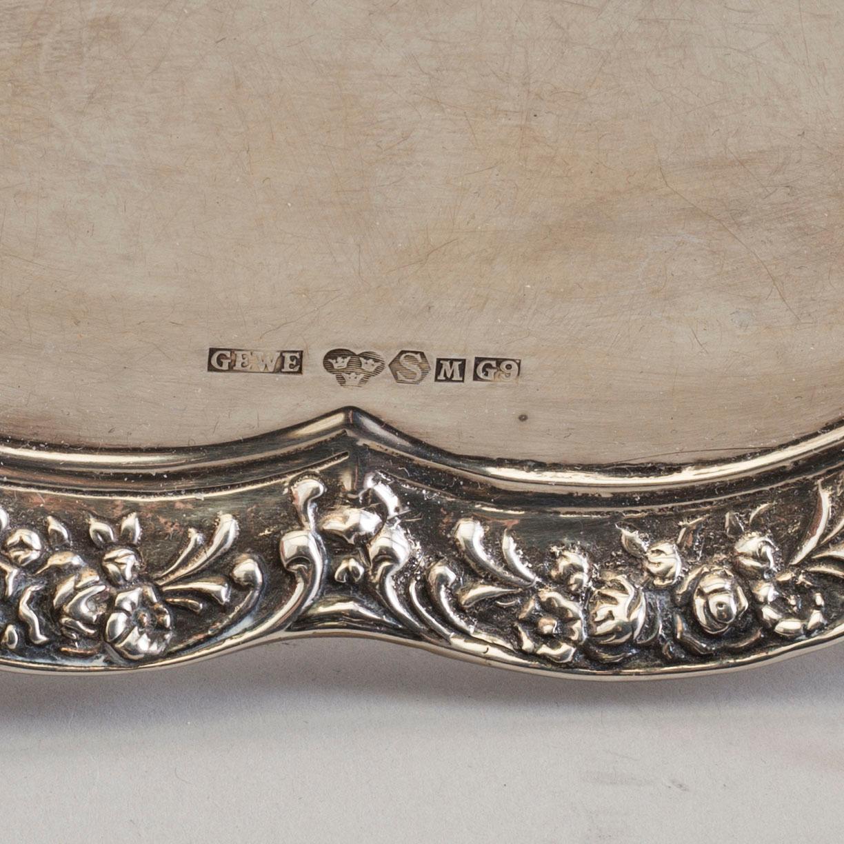 KAFFESERVIS, 4 delar, silver, rokokostil,  GEWE Malmö, 1954.