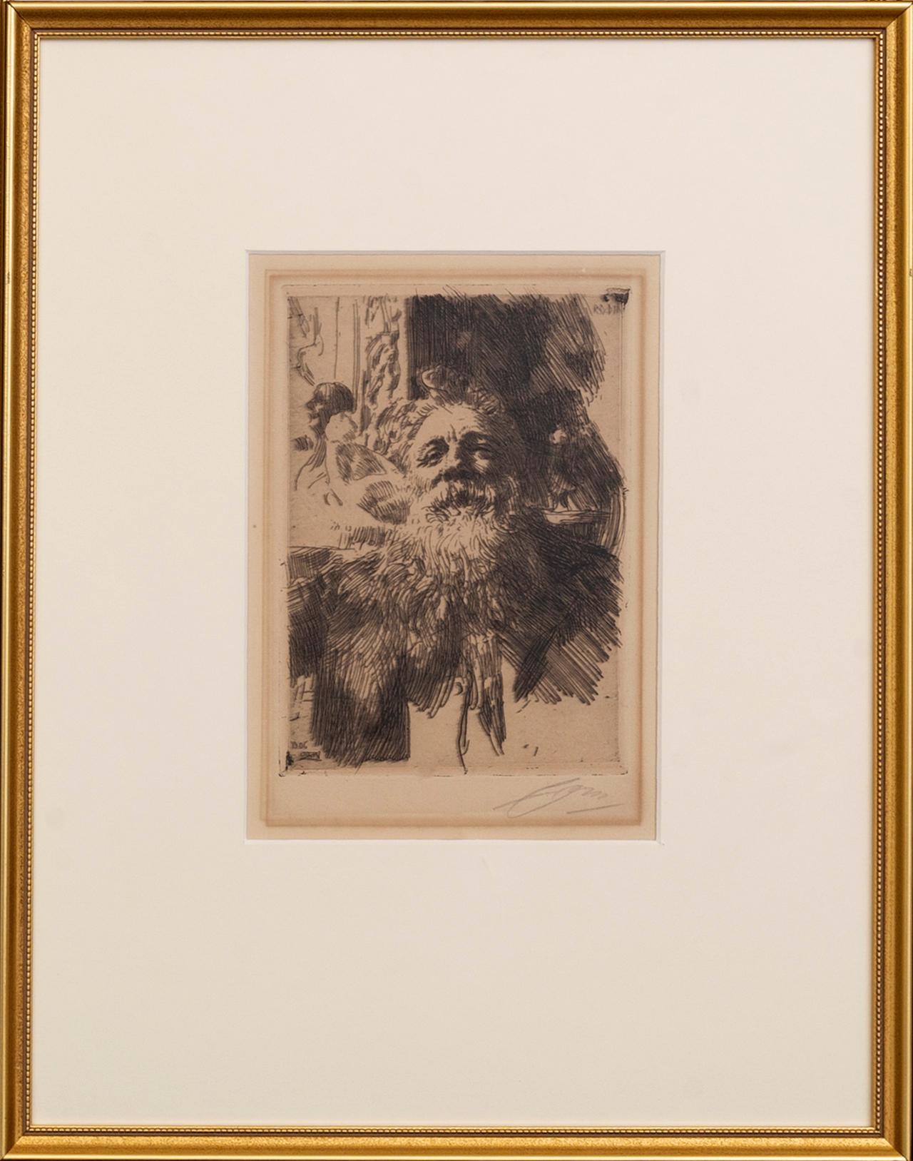 Anders Zorn, a signed etching from 1906.