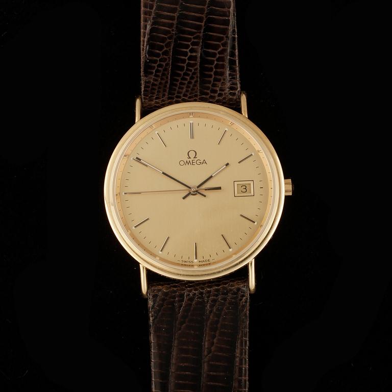 ARMBANDSUR, herr, 18k guld, Omega, 1990-tal.