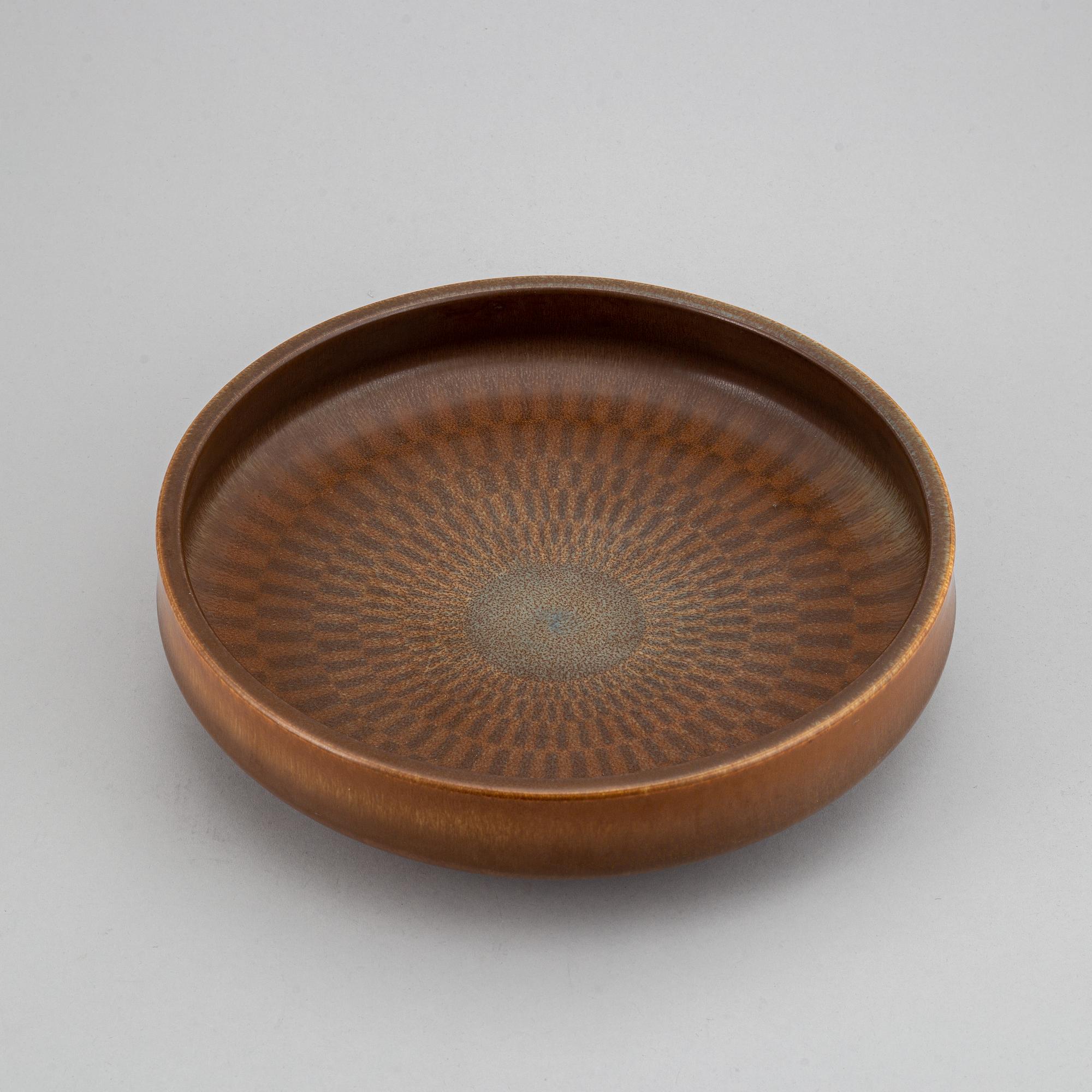 Berndt Friberg, a glazed stoneware dish, Gustavsbergs Studio, signed Friberd with date letter "b" for 1960.