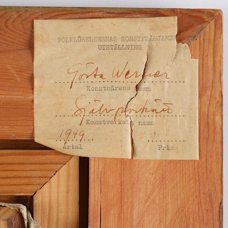 Gösta Werner, Självporträtt.