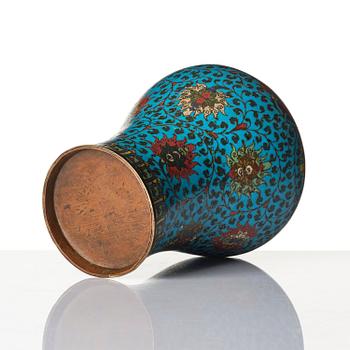 A cloisonne 'lotus' vase, Meiping, late Ming dynasty, 17th century.