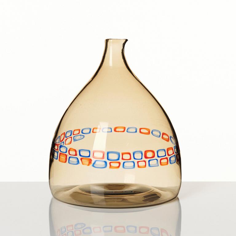 Peter Pelzel, a 'murrine' glass vase, Vistosi, Murano, Italy 1960s.