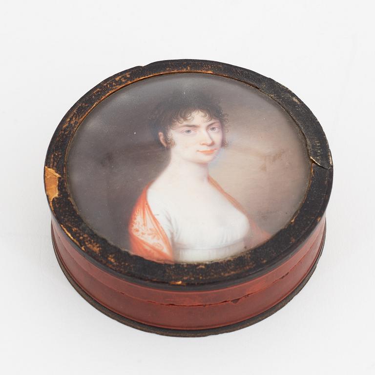 Johan Erik Bolinder, miniature/box, gouache, signed and dated 1804.