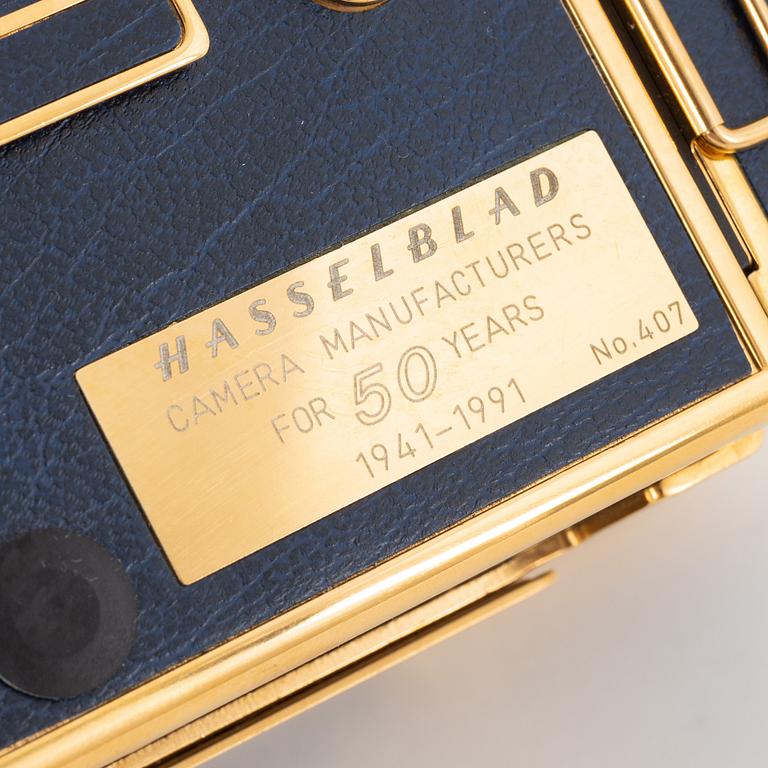 Hasselblad 503CX, 'Golden Blue', 50:års jubileumsmodell, no. 407.