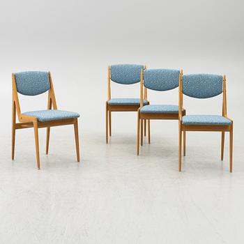 Arne Vodder, & Anton Borg, four 'Ella' chairs, Denmark, 1950's.