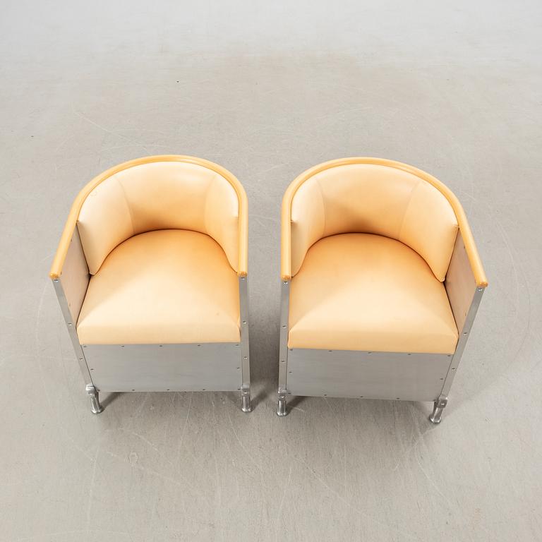 Mats Theselius, Armchairs a pair "Aluminium Chair", for Källemo after 1999.